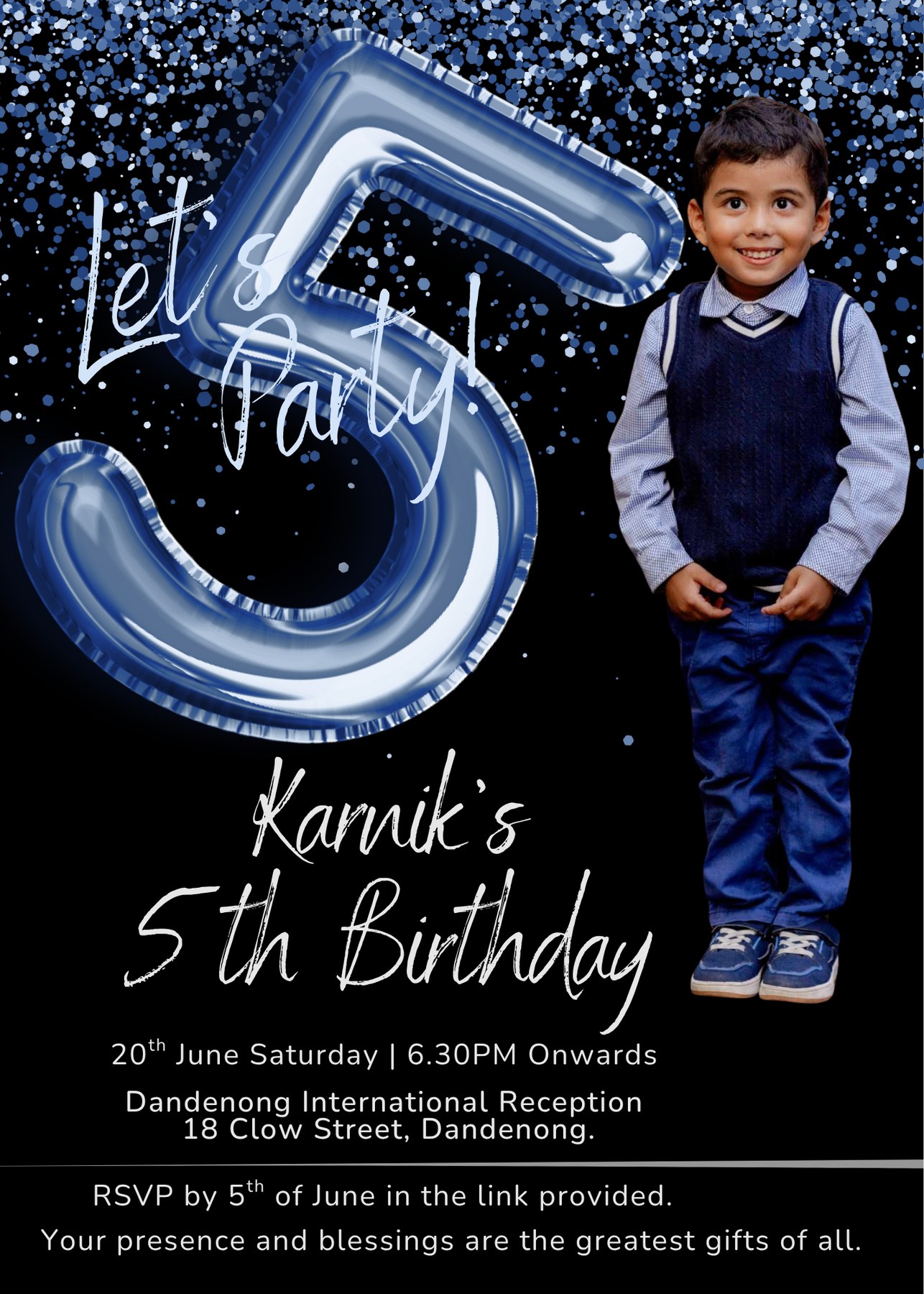 Karnik birthday invitation card